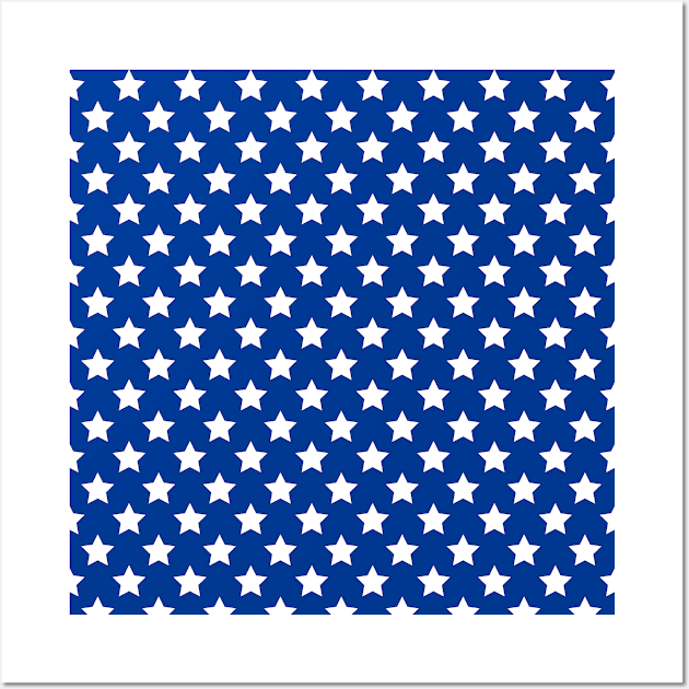 USA Stars White And Blue Wall Art by aquariart